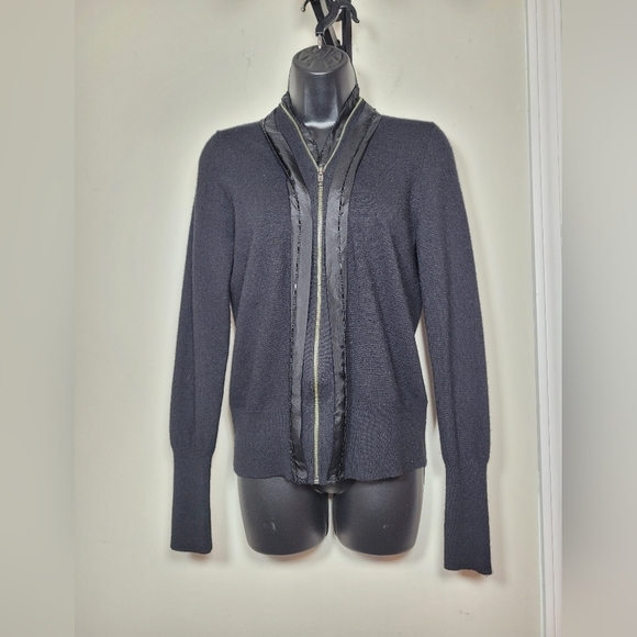 J. Crew Sweaters - J. Crew Wool Cashmere Silk Beaded Zip Cardigan Sweater sz M